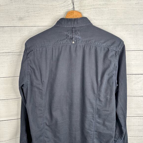 G Star Raw Mens Size Medium Arc 3D Long Sleeve Shirt Western Style Blue Chambray - Picture 9 of 12